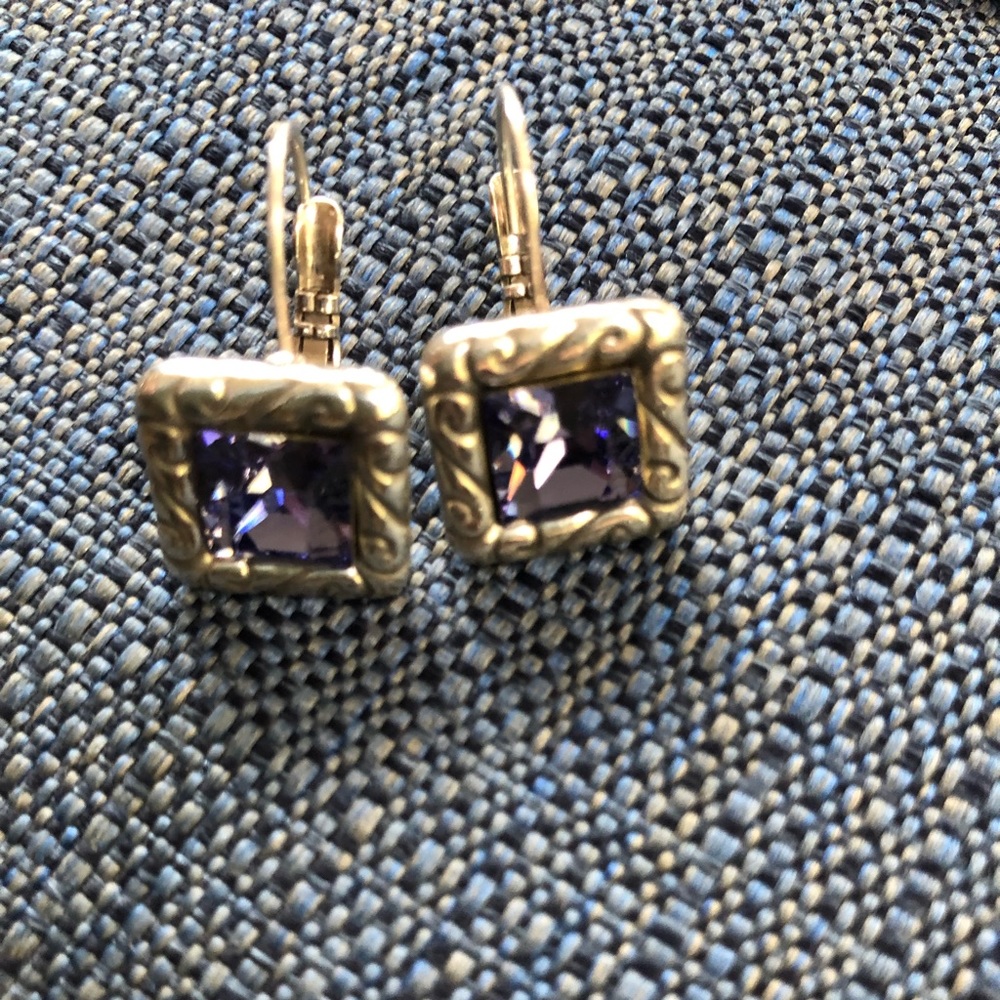 Brighton Swarovski purple French lever backs